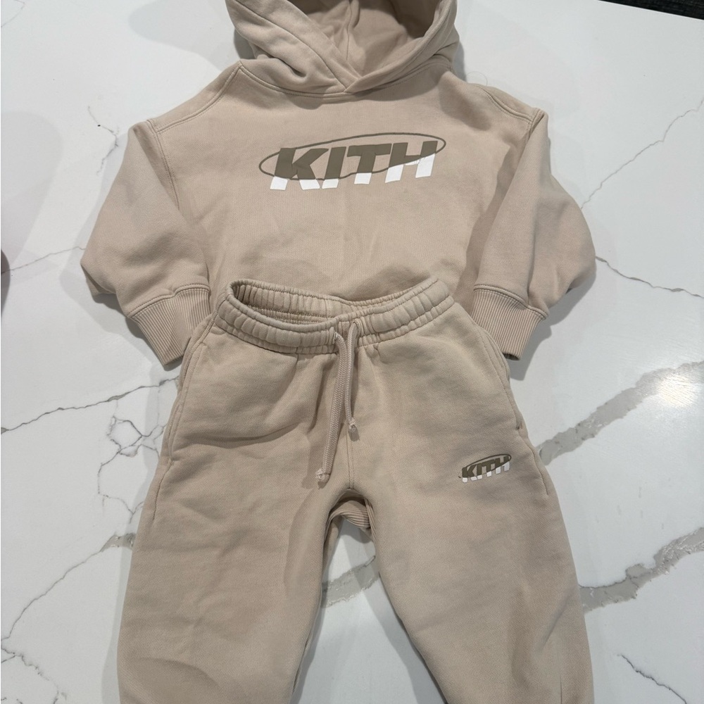 Kith Kids Tan Hoodie and Joggers Set